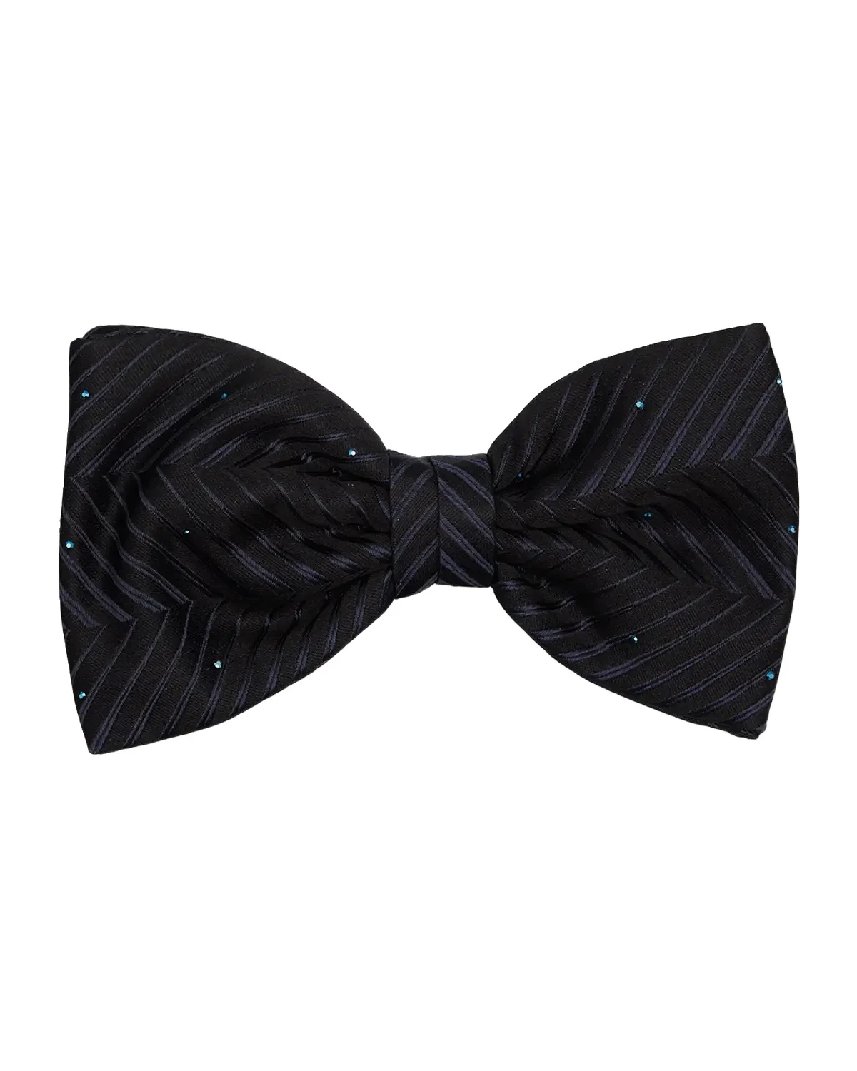 Men's Crystal-Embellished Herringbone Bow Tie