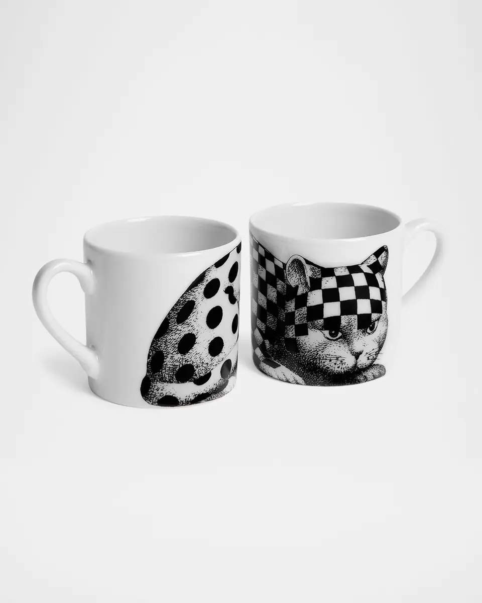 FORNASETTI High Fidelity Starry Coffee Mug, Set of 2 | Thumbnail 2 FORNASETTI High Fidelity Starry Coffee Mug, Set of 2 | Thumbnail 2