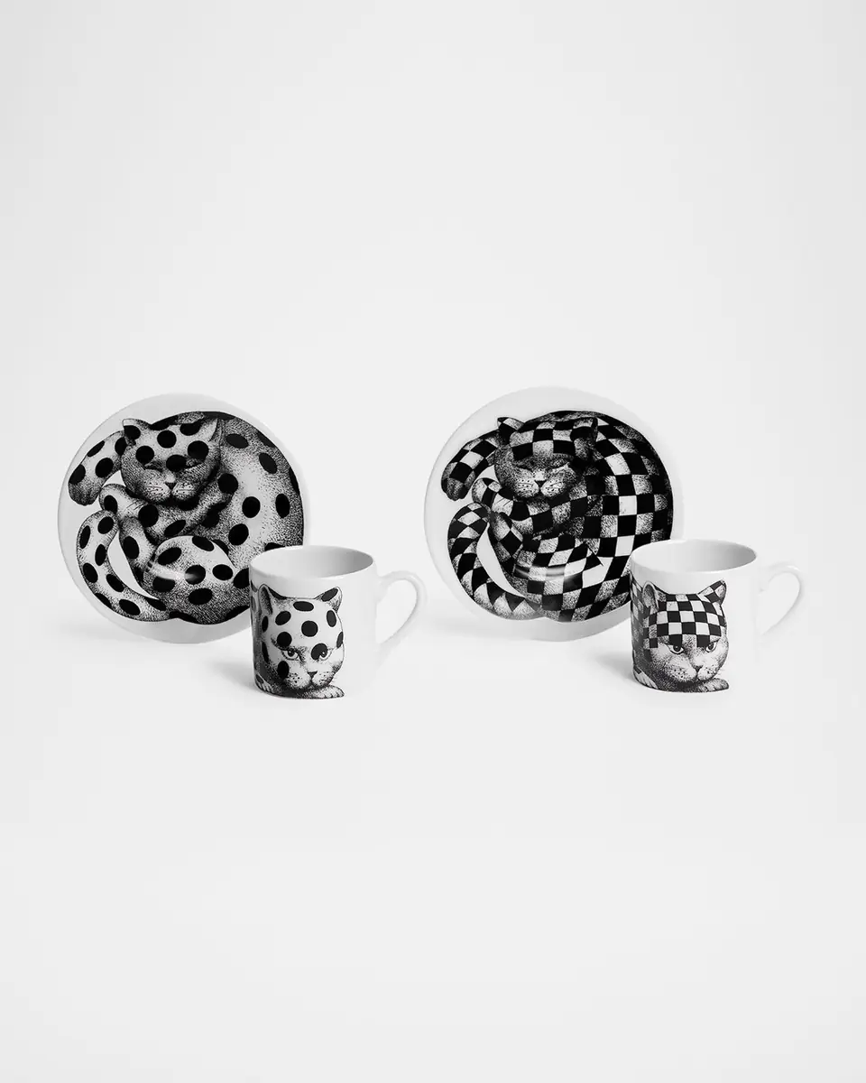 FORNASETTI High Fidelity Starry Coffee Mug, Set of 2 | Thumbnail 3 FORNASETTI High Fidelity Starry Coffee Mug, Set of 2 | Thumbnail 3