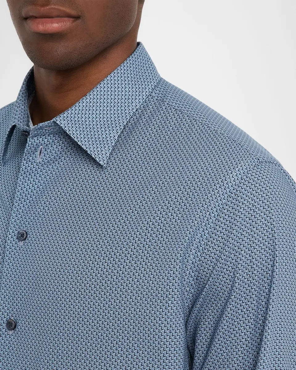 Emporio Armani Men's Cotton Diagonal Wave Sport Shirt | Thumbnail 4 Emporio Armani Men's Cotton Diagonal Wave Sport Shirt | Thumbnail 4