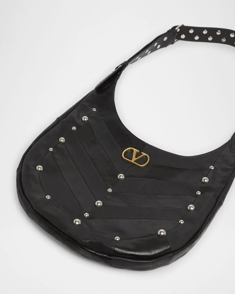 Valentino Garavani Hoboho Studded Patchwork Leather Hobo Bag | Thumbnail 4