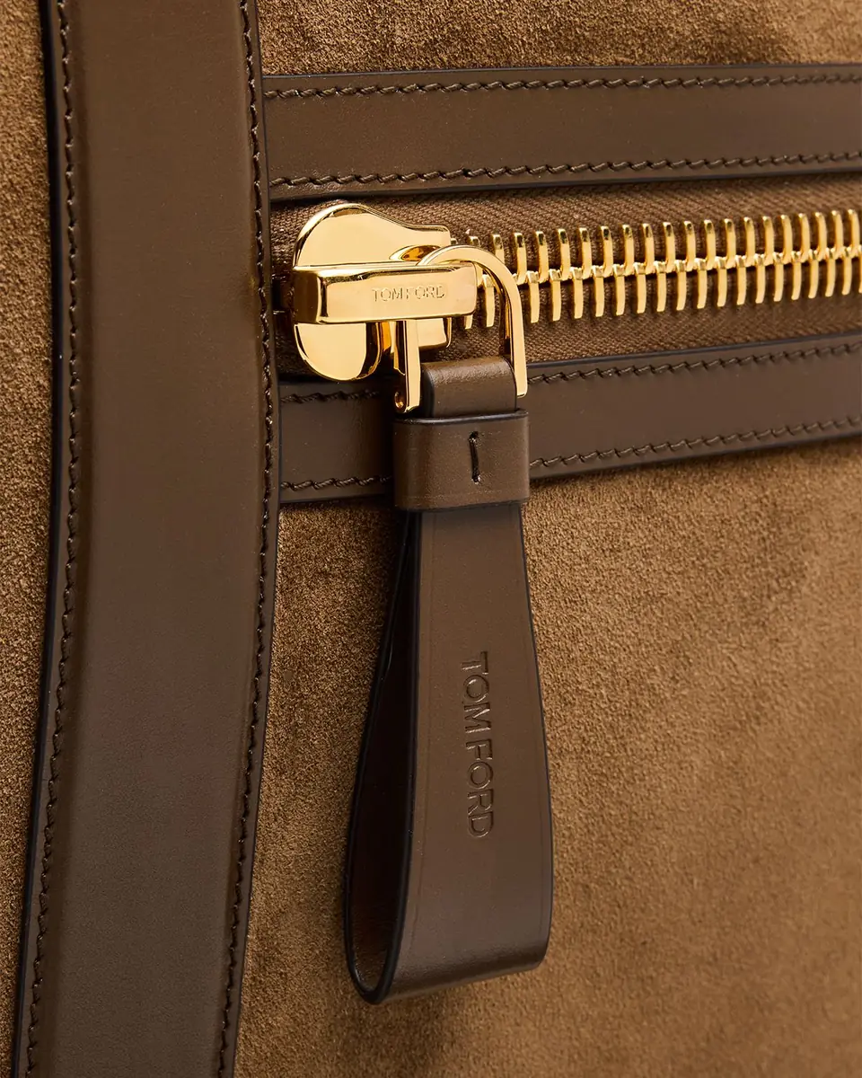 Tom Ford Men's Suede and Leather Side-Buckle Tote Bag | Thumbnail 5