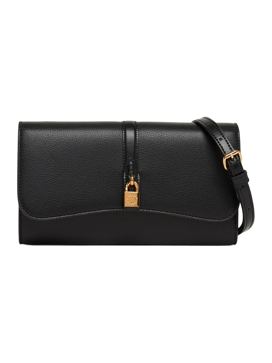 Stella McCartney Stella Ryder Embossed Grainy Eco Vegan Leather Wallet with Strap