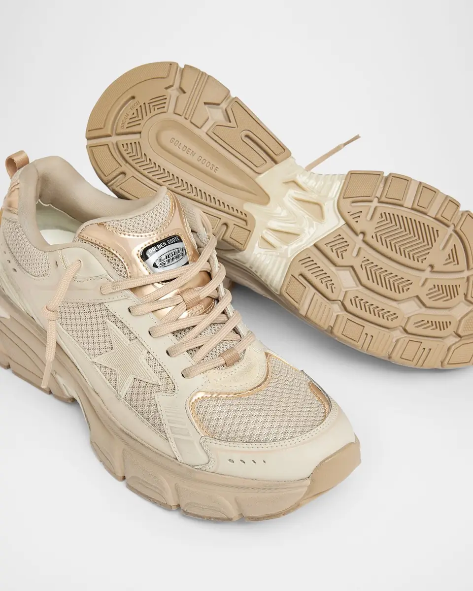 Golden Goose Lightstar Net Mixed Leather Runner Sneakers | Thumbnail 5 Golden Goose Lightstar Net Mixed Leather Runner Sneakers | Thumbnail 5