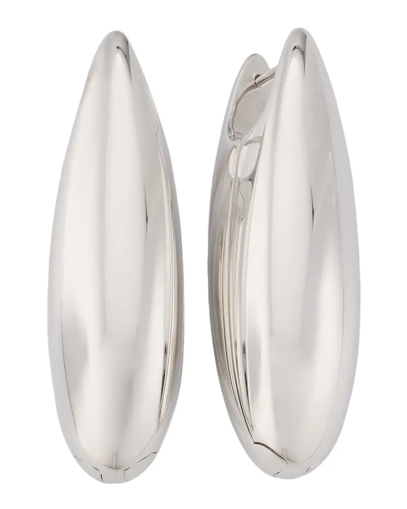 Bottega Veneta Sterling Silver Large Ellipse Earrings | Image 1 Bottega Veneta Sterling Silver Large Ellipse Earrings | Image 1