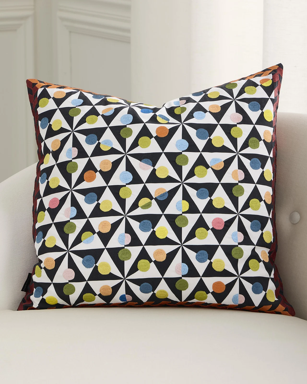 Christian Lacroix Mila Embroidered Pillow, 20" Square