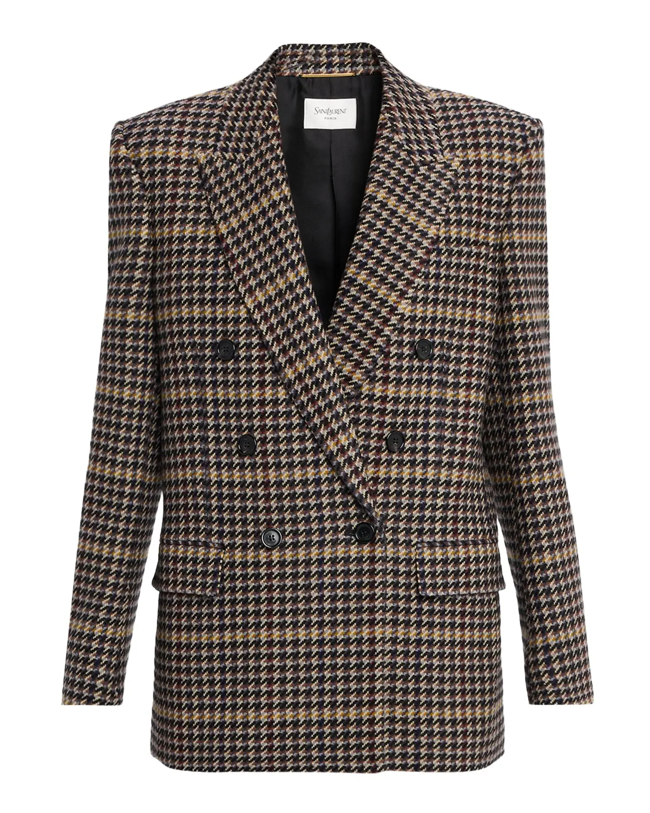 Houndstooth Check Double-Breasted Jacket