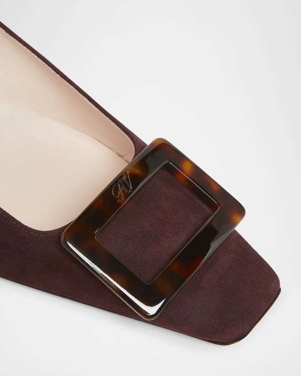 Roger Vivier Belle Vivier Turtle Suede Pumps | Thumbnail 3 Roger Vivier Belle Vivier Turtle Suede Pumps | Thumbnail 3