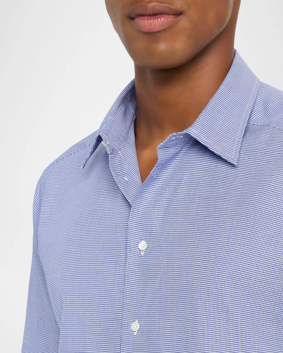 Emporio Armani Men's Cotton Micro-Houndstooth Classic Fit Sport Shirt | Thumbnail 4 Emporio Armani Men's Cotton Micro-Houndstooth Classic Fit Sport Shirt | Thumbnail 4