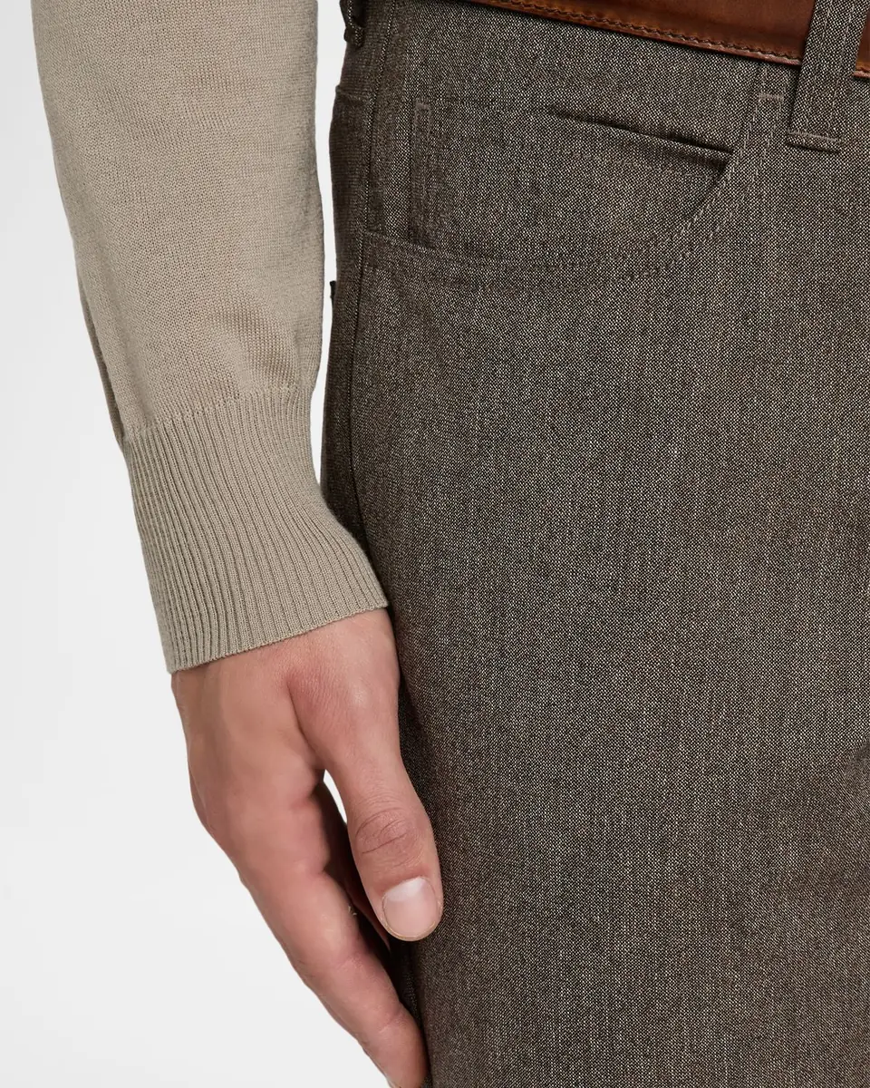 Emporio Armani Men's Wool and Cotton Melange Five-Pocket Pants | Thumbnail 4 Emporio Armani Men's Wool and Cotton Melange Five-Pocket Pants | Thumbnail 4