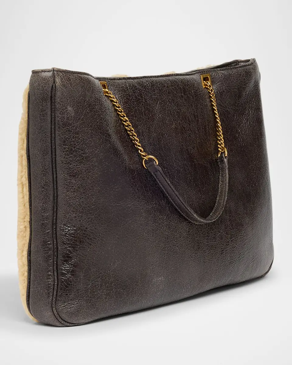 Valentino Garavani Viva Superstar Large Shearling VLogo Tote Bag | Thumbnail 3 Valentino Garavani Viva Superstar Large Shearling VLogo Tote Bag | Thumbnail 3