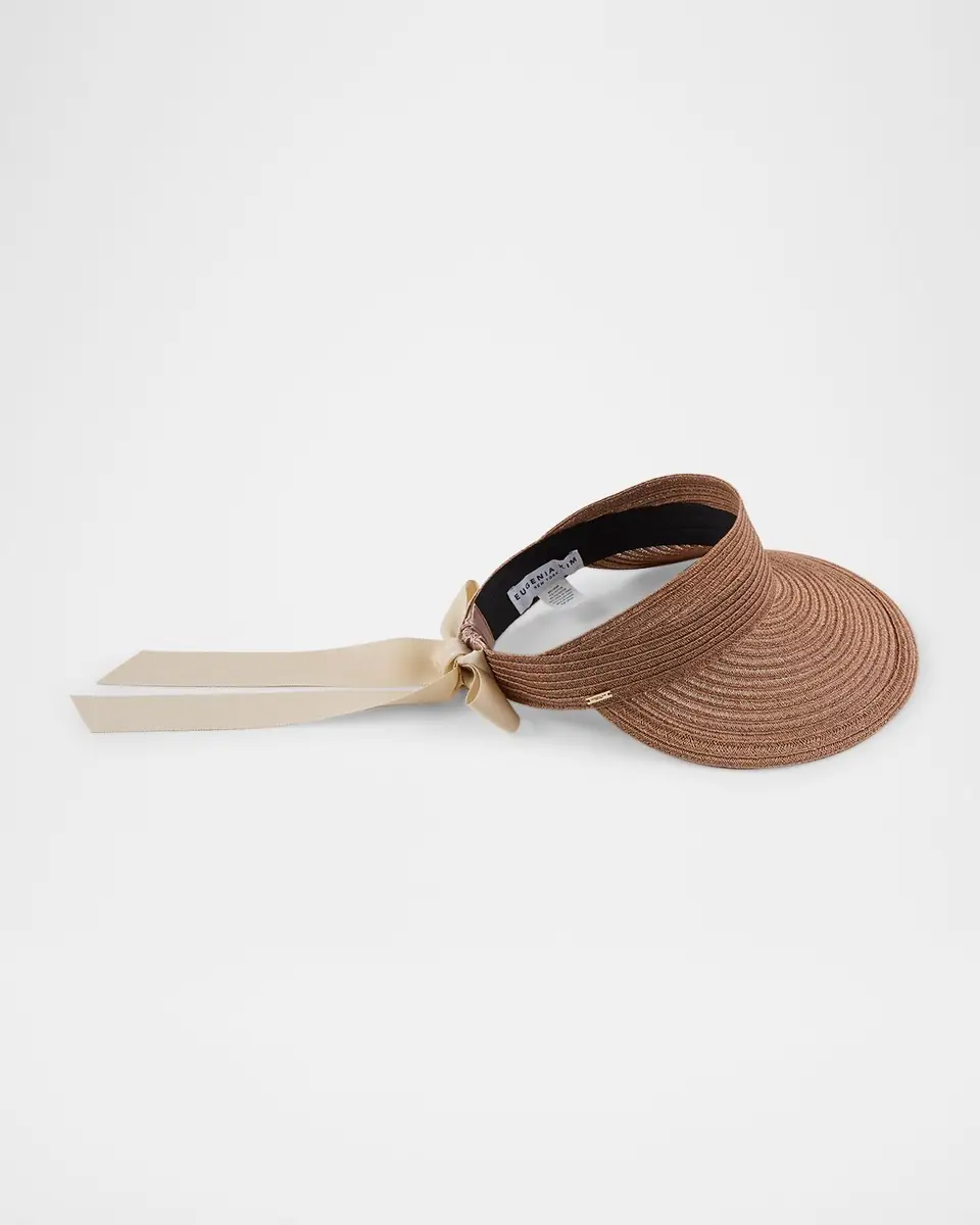 Eugenia Kim Ricky Hemp Visor with Grosgrain Ties | Thumbnail 2 Eugenia Kim Ricky Hemp Visor with Grosgrain Ties | Thumbnail 2