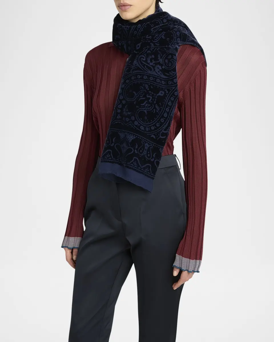 Etro Aida Flocked Paisley Shawl | Thumbnail 3 Etro Aida Flocked Paisley Shawl | Thumbnail 3