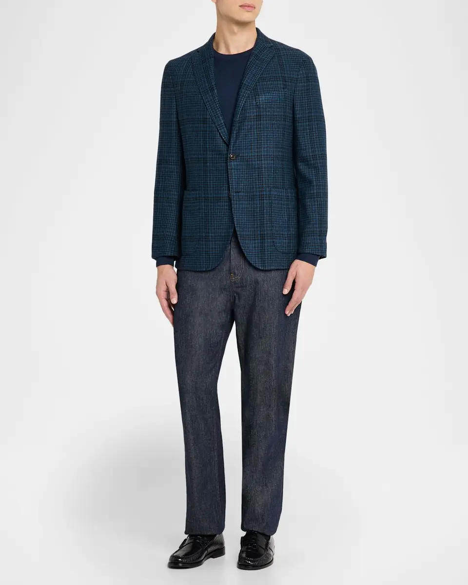 Boglioli Men's Plaid Wool-Blend Two-Button Blazer | Thumbnail 2 Boglioli Men's Plaid Wool-Blend Two-Button Blazer | Thumbnail 2