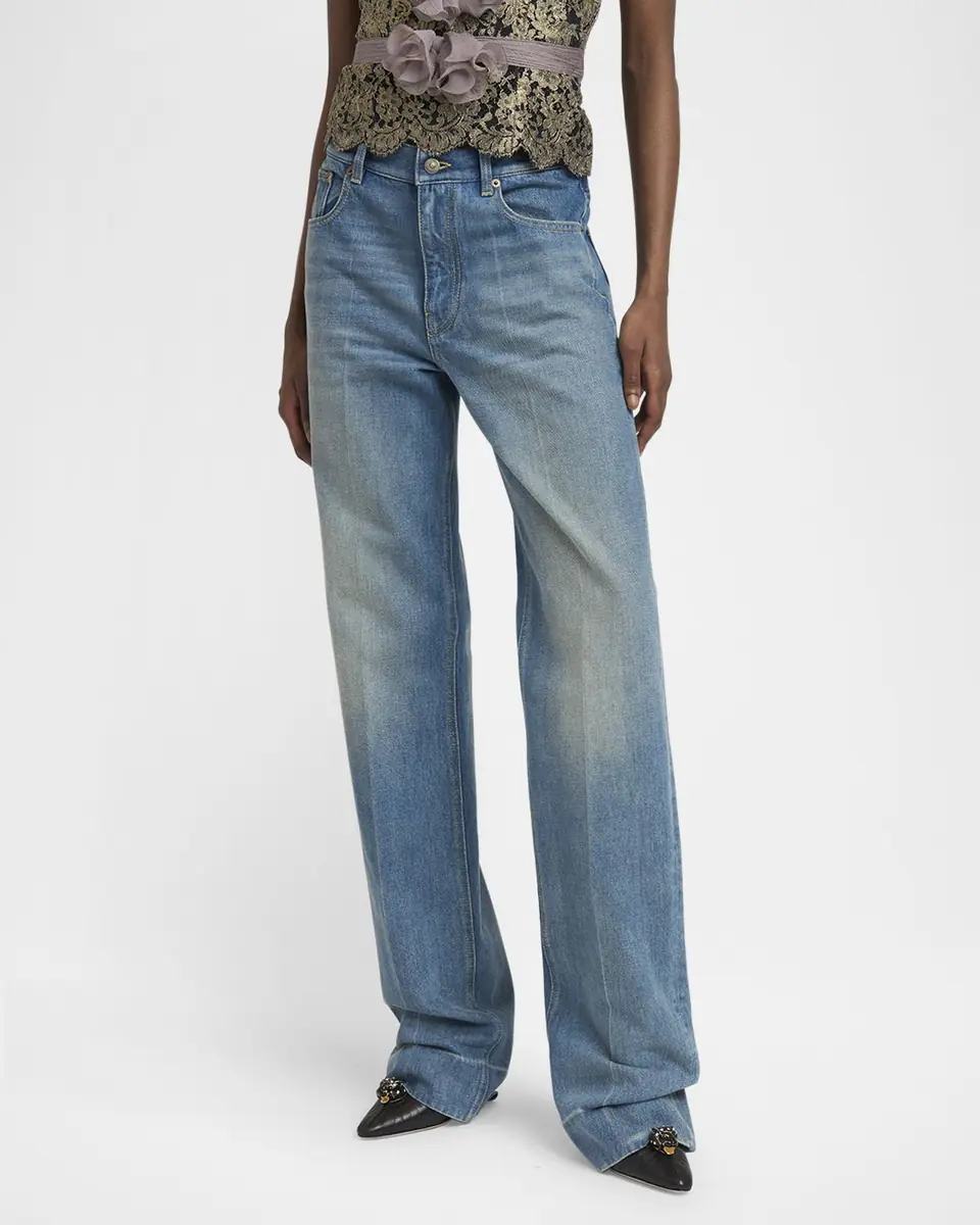 Valentino Garavani Mid-Rise Wide-Leg Denim Jeans | Thumbnail 3 Valentino Garavani Mid-Rise Wide-Leg Denim Jeans | Thumbnail 3