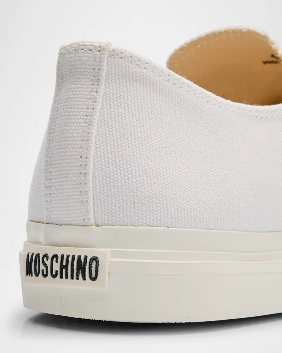 MOSCHINO Men's Edge Canvas Cap Toe Low-Top Sneakers | Thumbnail 5 MOSCHINO Men's Edge Canvas Cap Toe Low-Top Sneakers | Thumbnail 5