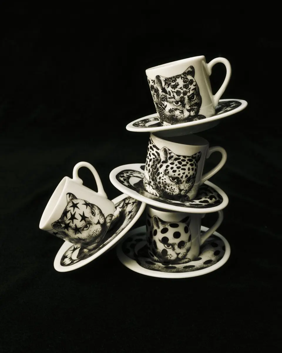 FORNASETTI High Fidelity Leopard Print Coffee Mug | Thumbnail 4 FORNASETTI High Fidelity Leopard Print Coffee Mug | Thumbnail 4