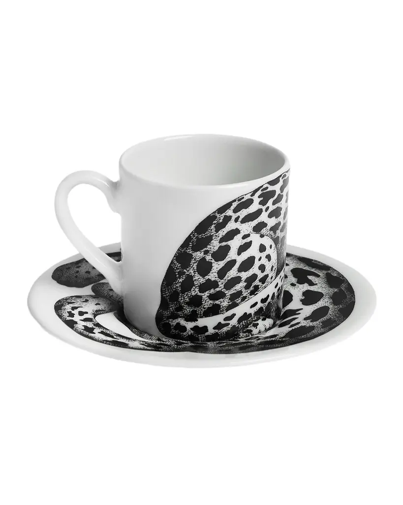 FORNASETTI High Fidelity Leopard Print Coffee Mug