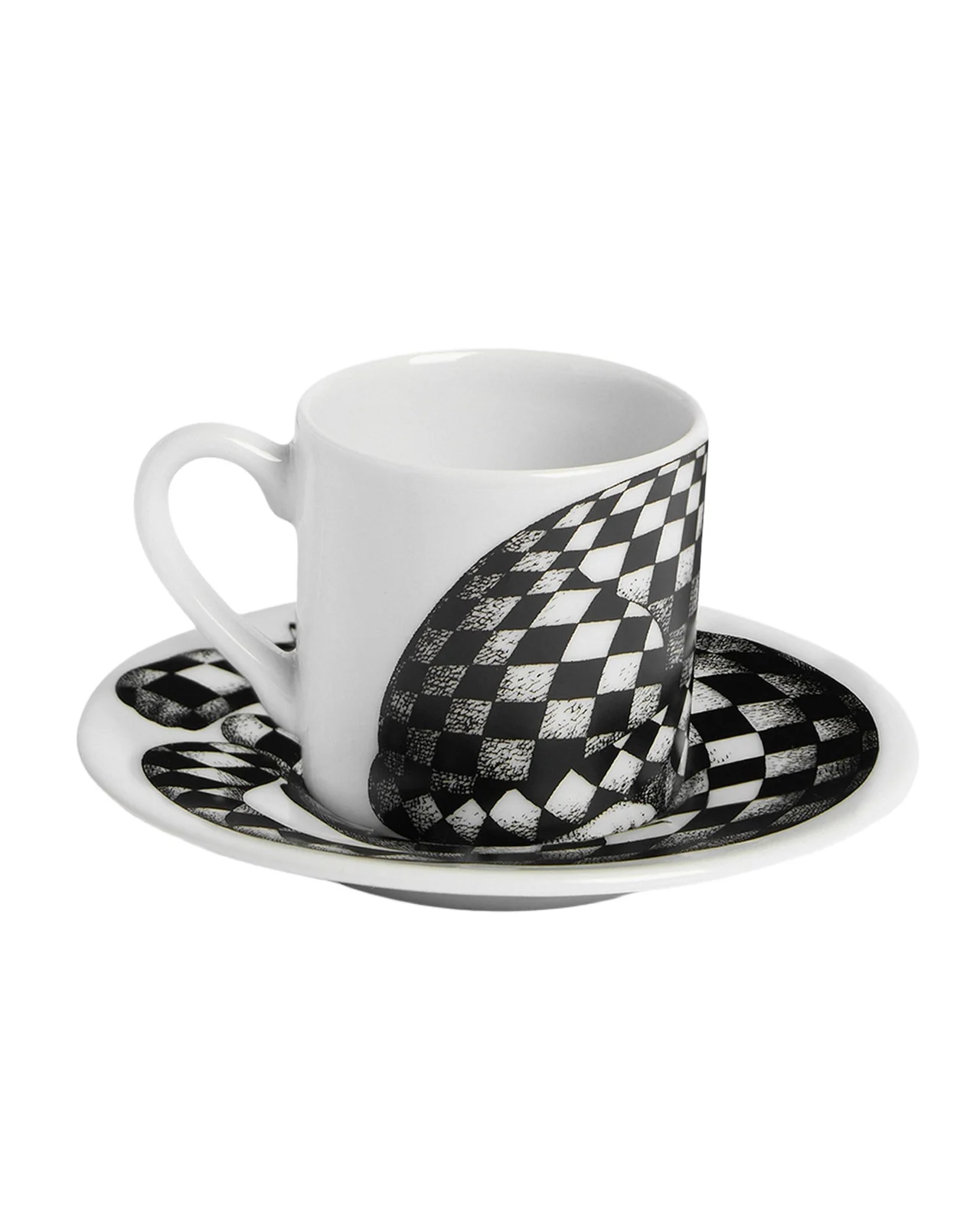 FORNASETTI High Fidelity Checkered Coffee Mug