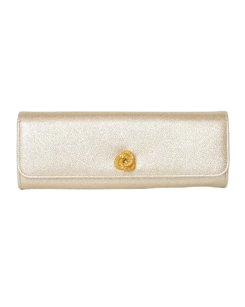 Michelle Wilhite Mini Robbie Metallic Flap Clutch Bag | Image 1 Michelle Wilhite Mini Robbie Metallic Flap Clutch Bag | Image 1