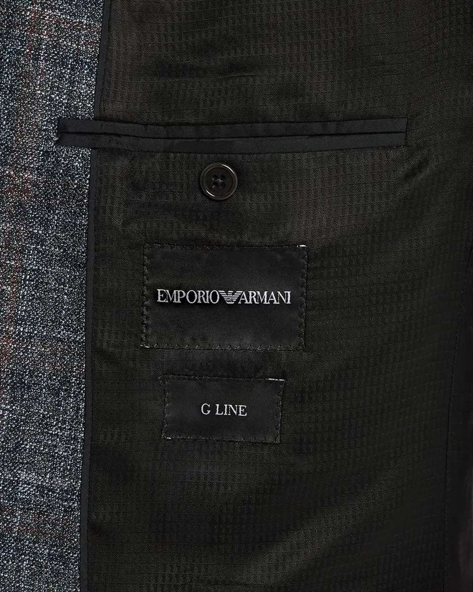 Emporio Armani Men's G Line Blurred Plaid Wool Sports Jacket | Thumbnail 6 Emporio Armani Men's G Line Blurred Plaid Wool Sports Jacket | Thumbnail 6