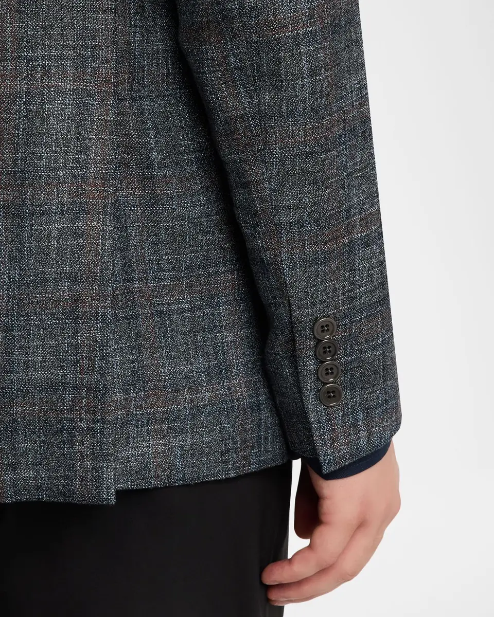 Emporio Armani Men's G Line Blurred Plaid Wool Sports Jacket | Thumbnail 8 Emporio Armani Men's G Line Blurred Plaid Wool Sports Jacket | Thumbnail 8