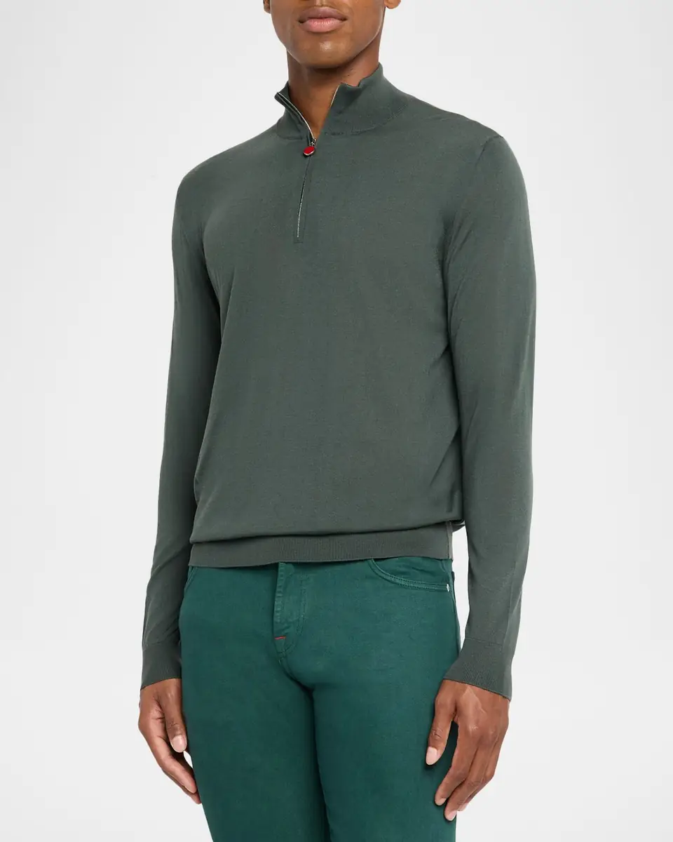 Kiton Men's Wool Half-Zip Sweater | Thumbnail 3 Kiton Men's Wool Half-Zip Sweater | Thumbnail 3