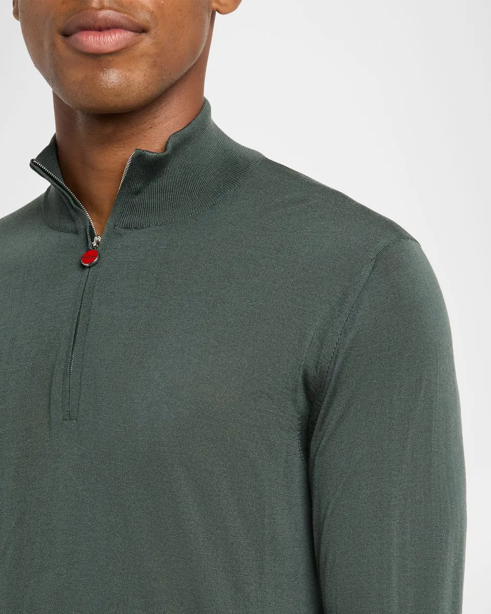 Kiton Men's Wool Half-Zip Sweater | Thumbnail 4 Kiton Men's Wool Half-Zip Sweater | Thumbnail 4
