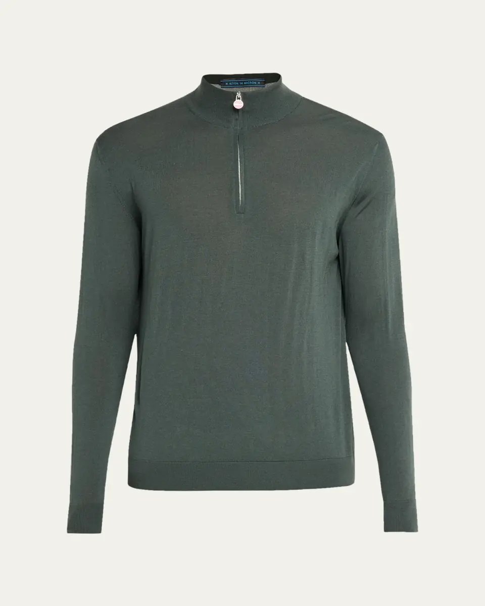 Kiton Men's Wool Half-Zip Sweater | Thumbnail 5 Kiton Men's Wool Half-Zip Sweater | Thumbnail 5