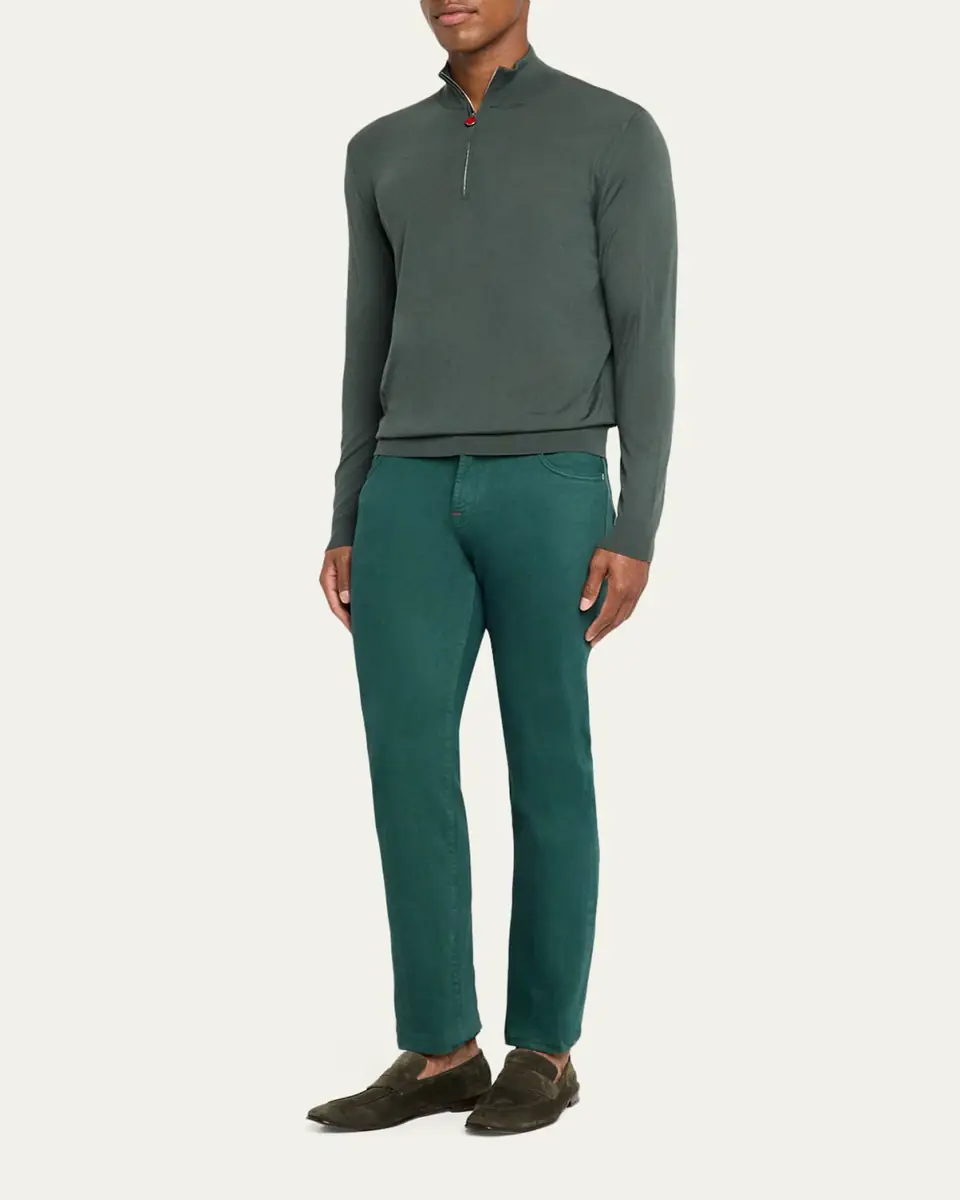 Kiton Men's Wool Half-Zip Sweater | Thumbnail 6 Kiton Men's Wool Half-Zip Sweater | Thumbnail 6