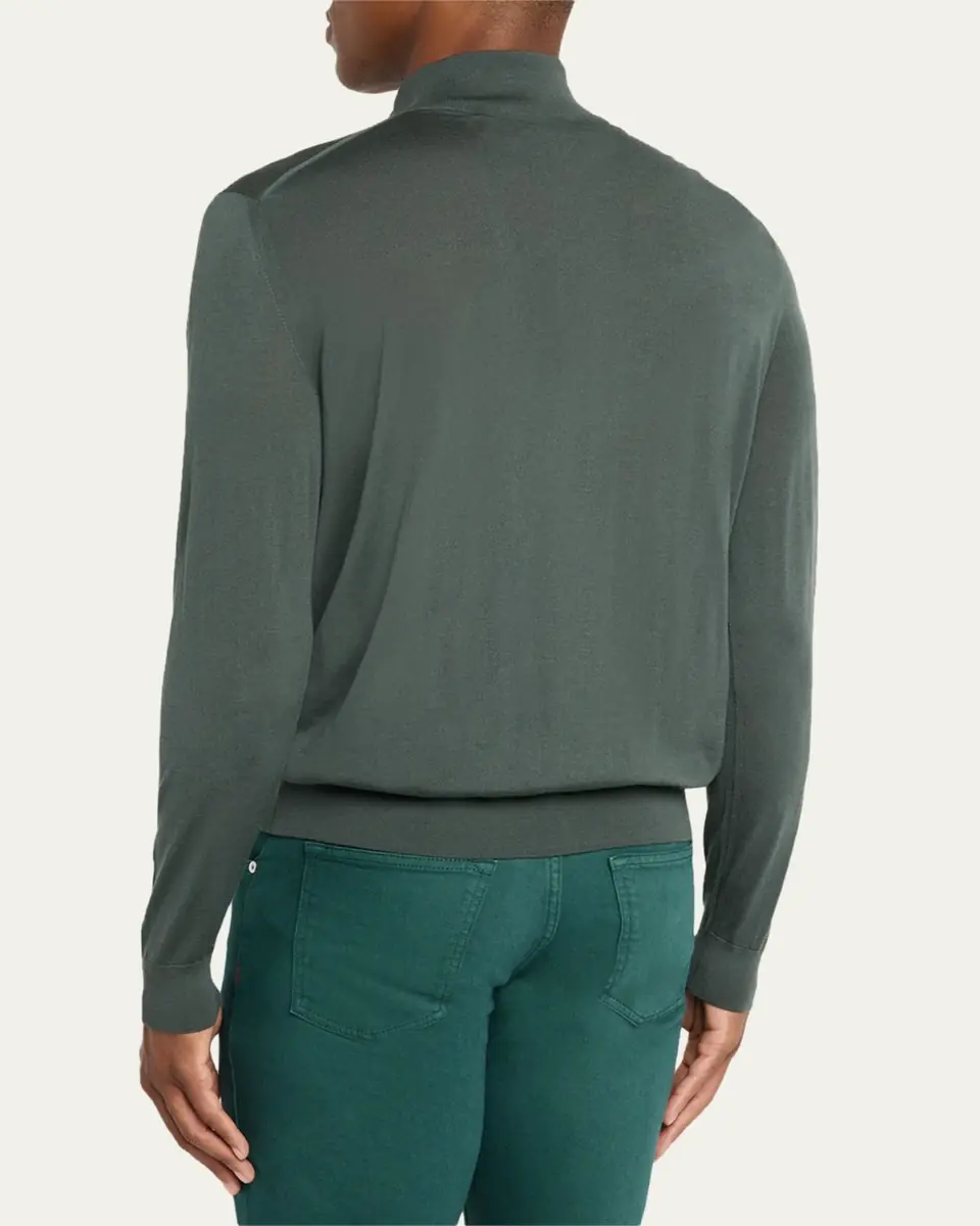 Kiton Men's Wool Half-Zip Sweater | Thumbnail 7 Kiton Men's Wool Half-Zip Sweater | Thumbnail 7