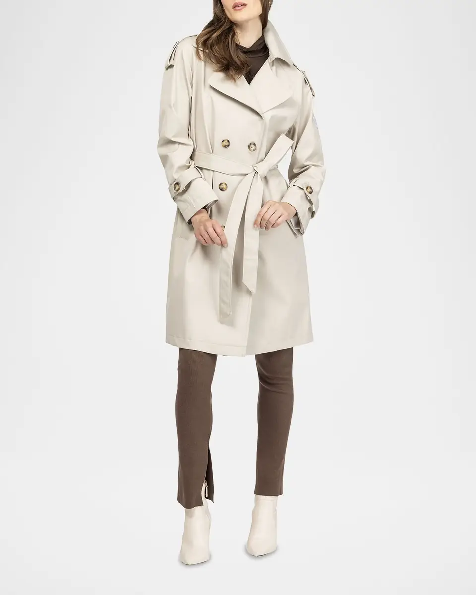 Gorski Lightweight Belted Double-Breasted Trench Coat | Thumbnail 4