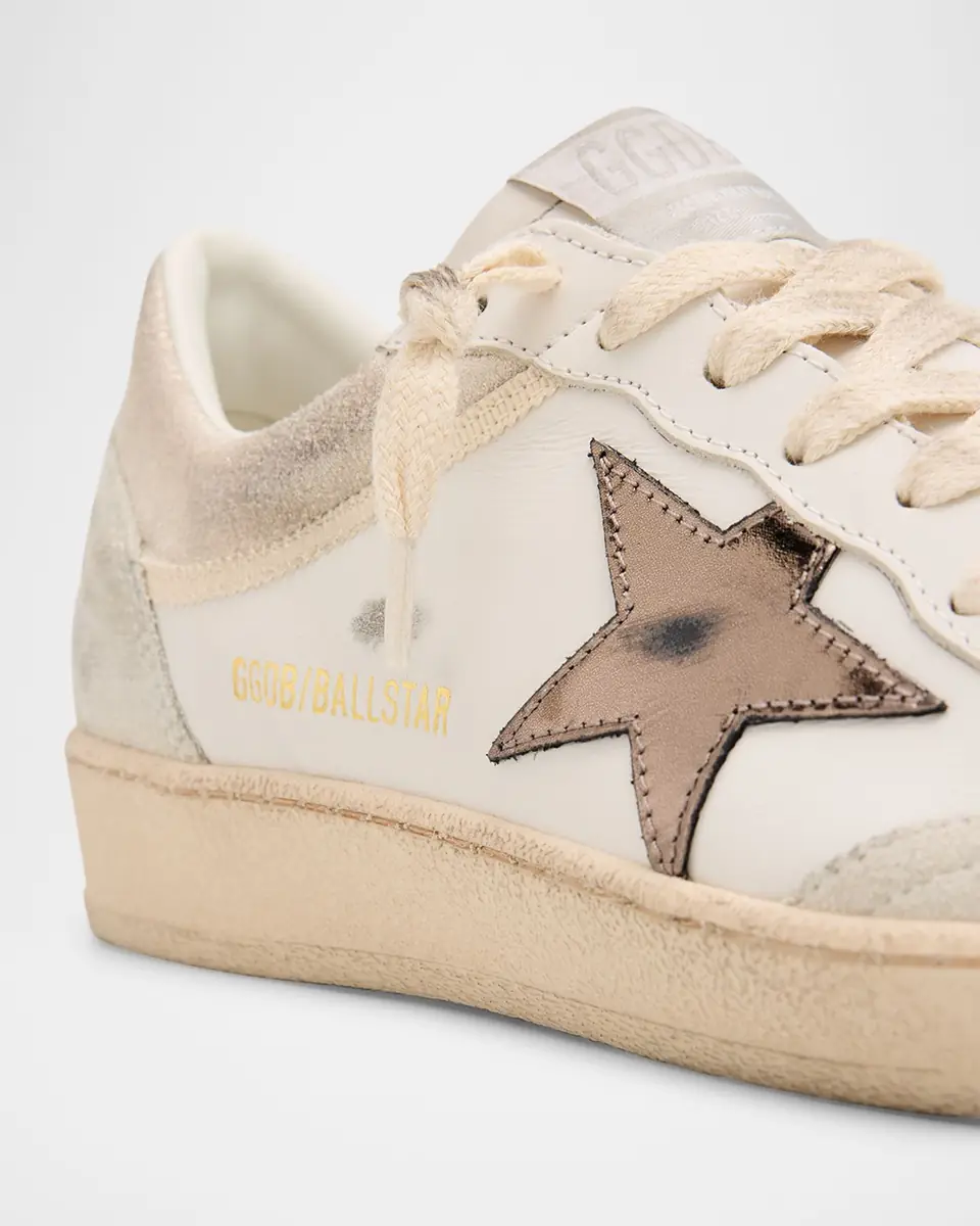 Golden Goose Ball Star Mixed Leather Low-Top Sneakers | Thumbnail 3