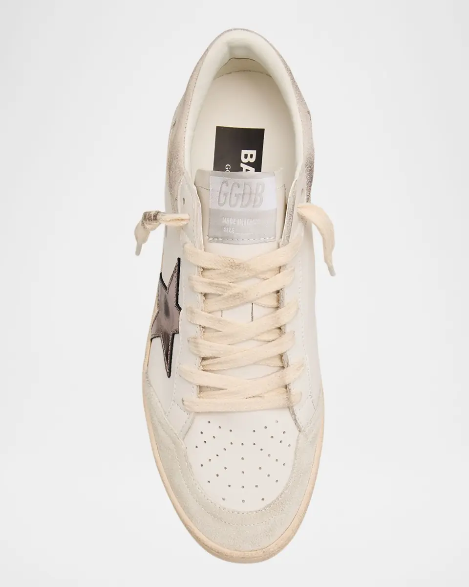Golden Goose Ball Star Mixed Leather Low-Top Sneakers | Thumbnail 4