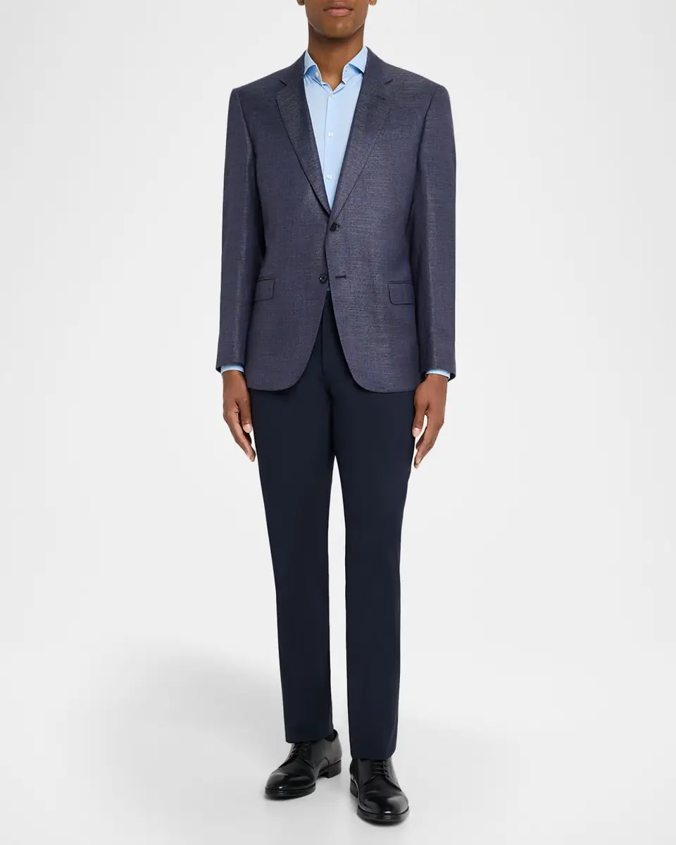 Emporio Armani Men's Bamboo Viscose Blurred Plaid G Line Sport Coat | Thumbnail 2