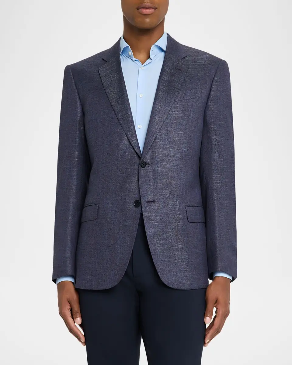 Emporio Armani Men's Bamboo Viscose Blurred Plaid G Line Sport Coat | Thumbnail 4