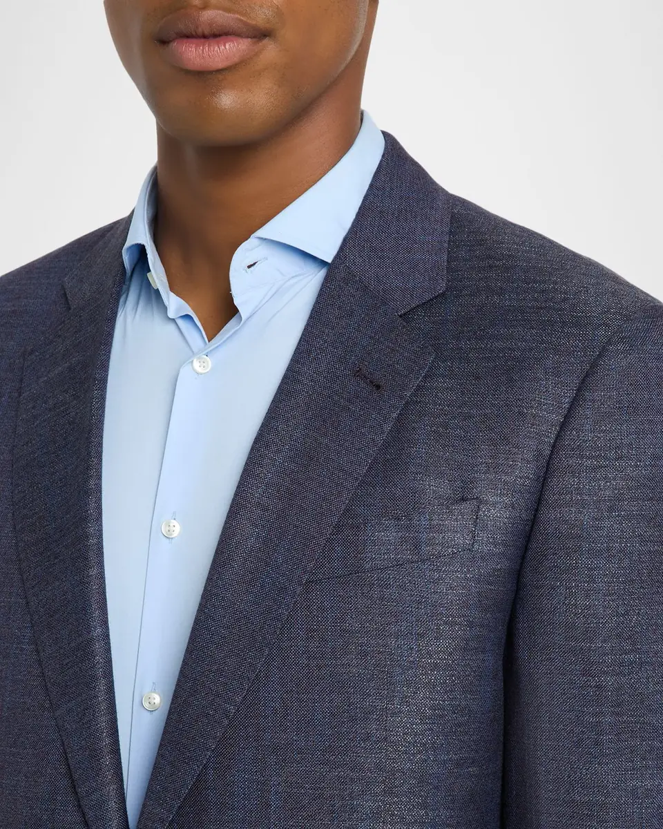 Emporio Armani Men's Bamboo Viscose Blurred Plaid G Line Sport Coat | Thumbnail 5