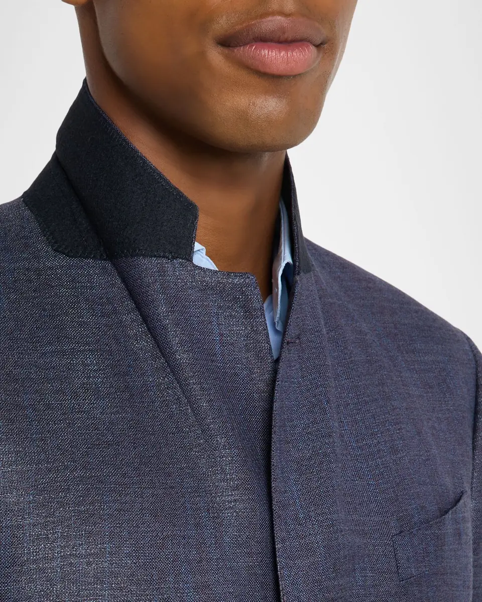 Emporio Armani Men's Bamboo Viscose Blurred Plaid G Line Sport Coat | Thumbnail 7