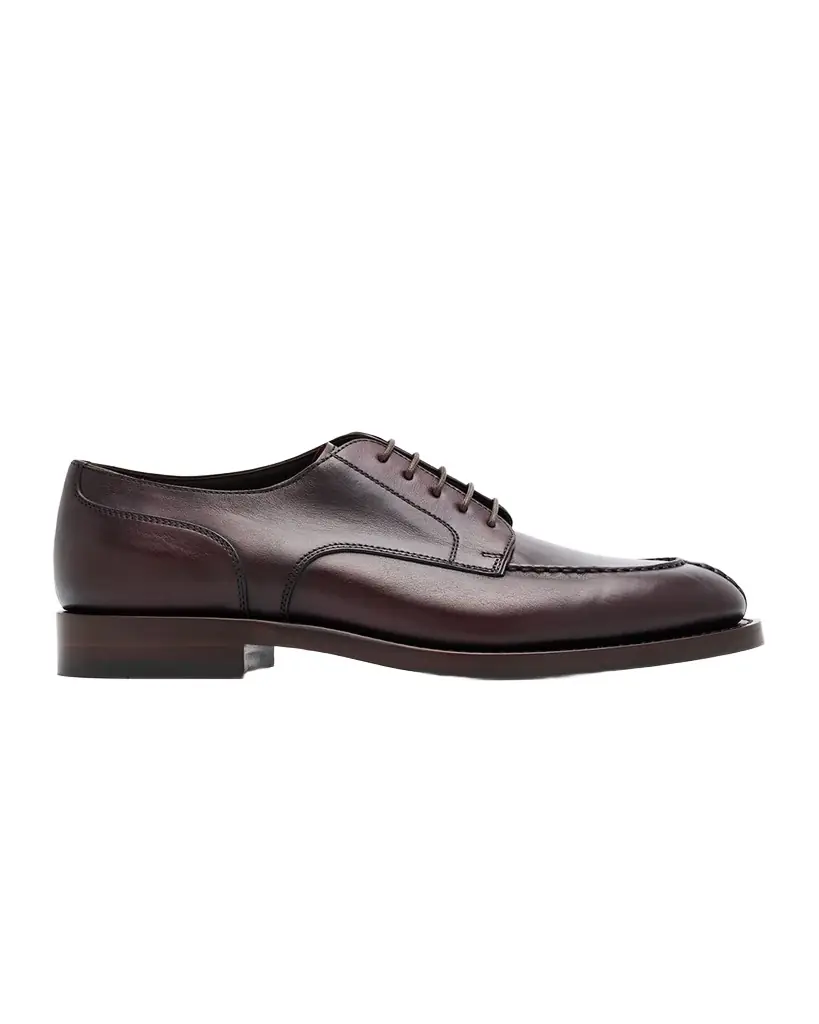 Brunello Cucinelli Men's Burnished Calfskin Derby Shoes | Image 1 Brunello Cucinelli Men's Burnished Calfskin Derby Shoes | Image 1