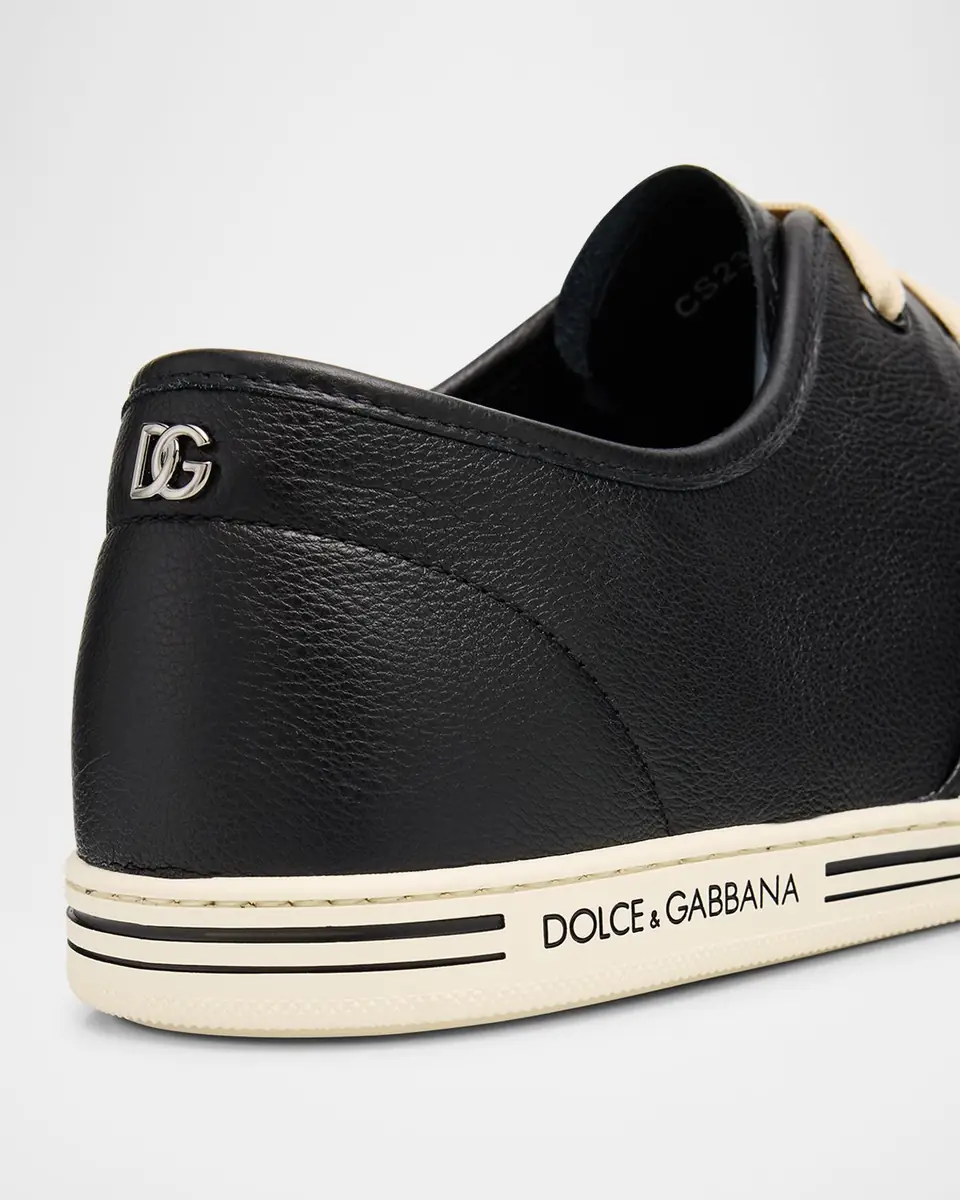 Dolce & Gabbana Men's Saint Tropez Calfskin Low-Top Sneakers | Thumbnail 4 Dolce & Gabbana Men's Saint Tropez Calfskin Low-Top Sneakers | Thumbnail 4