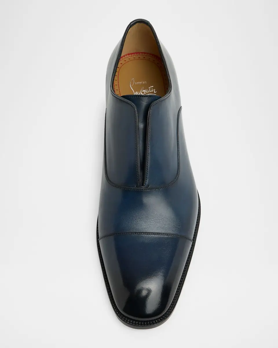 Christian Louboutin Men's Alpha Male II Cap-Toe Leather Oxfords | Thumbnail 3