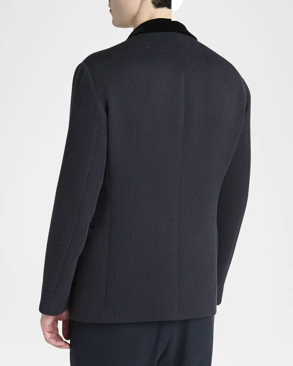 Giorgio Armani Men's Velvet-Lapel Textured Dinner Jacket | Thumbnail 2 Giorgio Armani Men's Velvet-Lapel Textured Dinner Jacket | Thumbnail 2