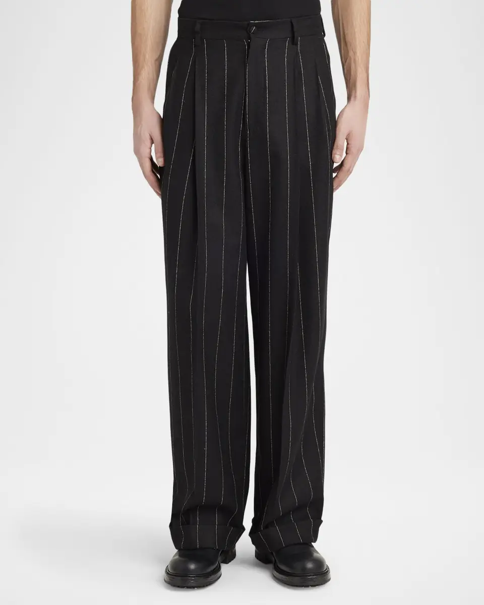 Dolce & Gabbana Men's Pleated Pinstripe Pants | Thumbnail 4 Dolce & Gabbana Men's Pleated Pinstripe Pants | Thumbnail 4