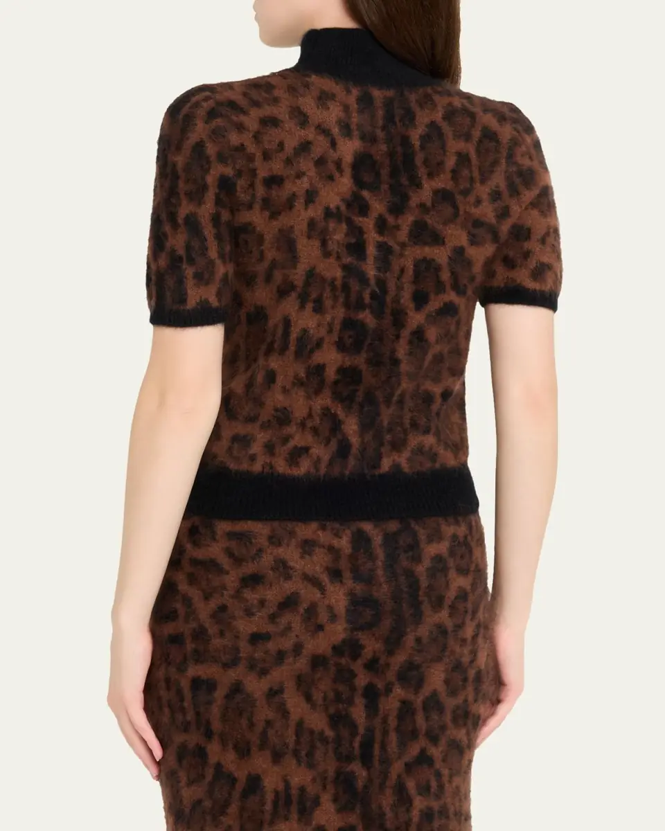 Adam Lippes Ari Leopard Print Brushed Cashmere Sweater | Thumbnail 3 Adam Lippes Ari Leopard Print Brushed Cashmere Sweater | Thumbnail 3