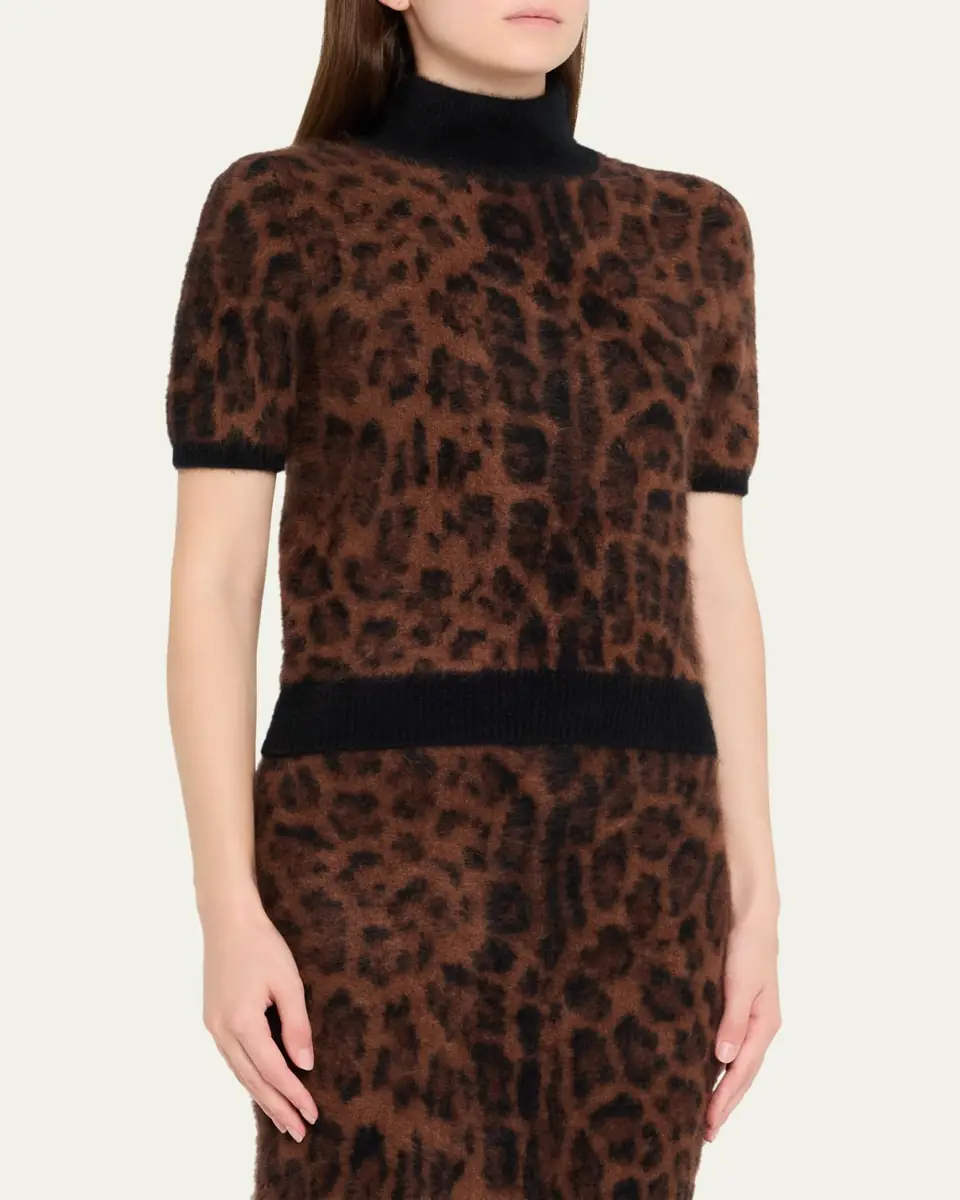 Adam Lippes Ari Leopard Print Brushed Cashmere Sweater | Thumbnail 4 Adam Lippes Ari Leopard Print Brushed Cashmere Sweater | Thumbnail 4