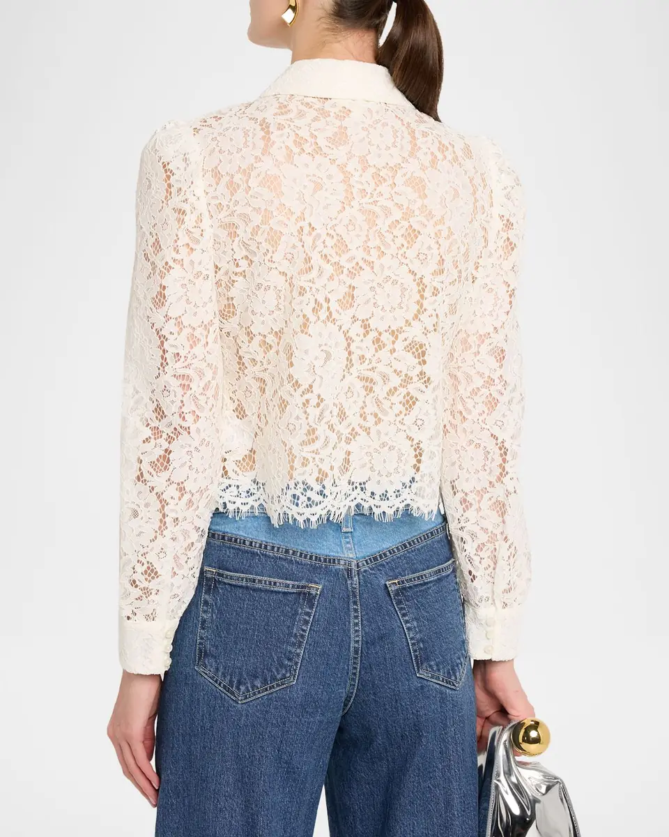 L'Agence Anita Floral Lace Button-Front Blouse | Thumbnail 2 L'Agence Anita Floral Lace Button-Front Blouse | Thumbnail 2