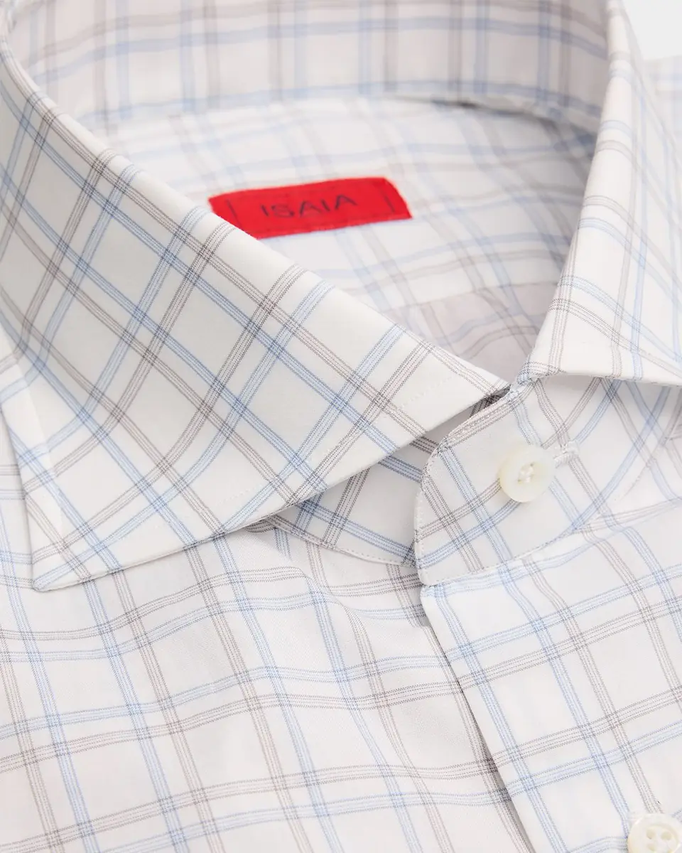 Isaia Men's Graph Check Cotton Spread-Collar Dress Shirt | Thumbnail 2 Isaia Men's Graph Check Cotton Spread-Collar Dress Shirt | Thumbnail 2