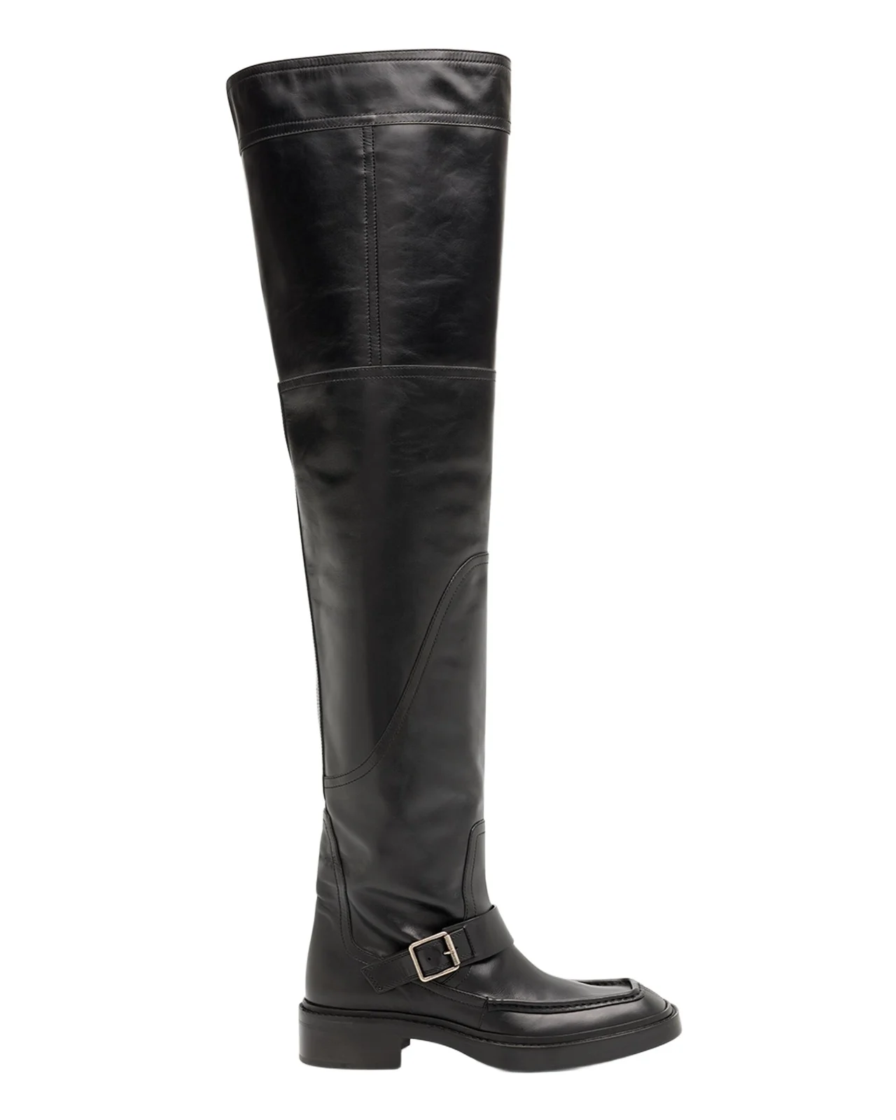 Saint Laurent Men's Joe Smooth Leather Over-The-Knee Boots