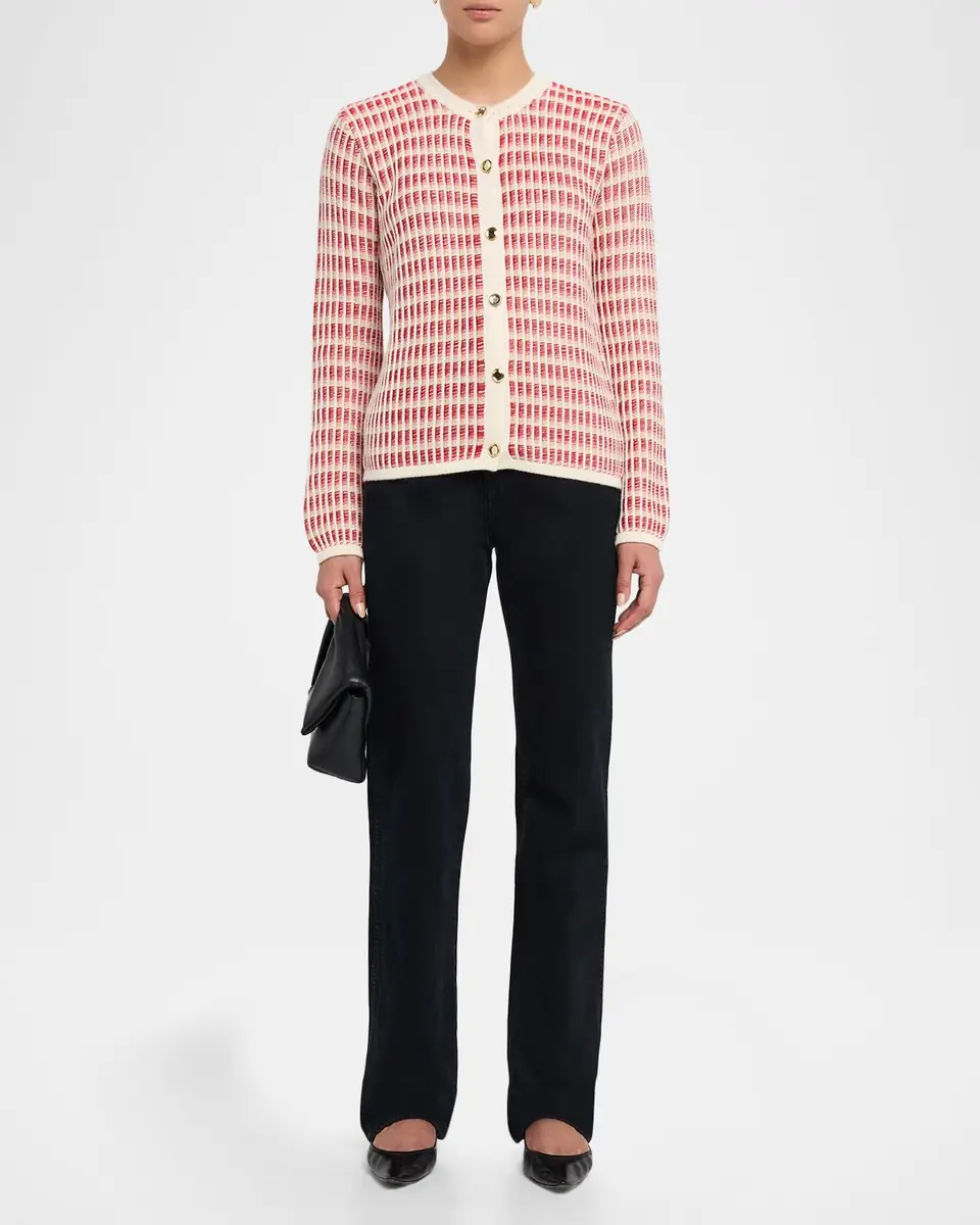 Ramy Brook Ivy Metallic Striped Wool-Blend Cardigan | Thumbnail 2 Ramy Brook Ivy Metallic Striped Wool-Blend Cardigan | Thumbnail 2