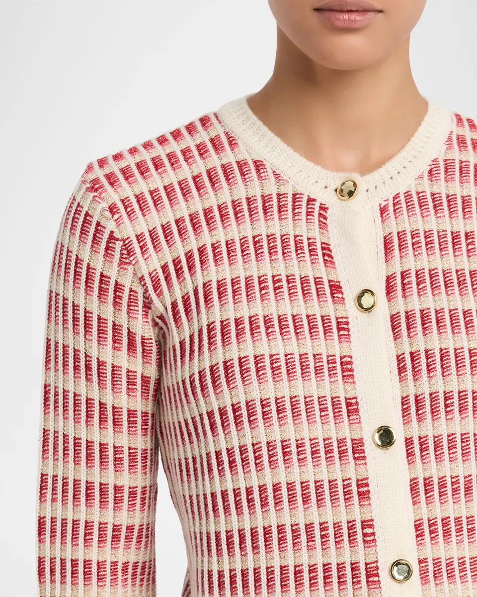 Ramy Brook Ivy Metallic Striped Wool-Blend Cardigan | Thumbnail 5 Ramy Brook Ivy Metallic Striped Wool-Blend Cardigan | Thumbnail 5